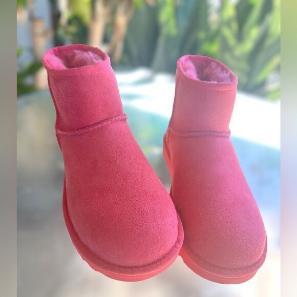 UGG Classic Mini II Pink Winter Boot Size 6 - Picture 3 of 14